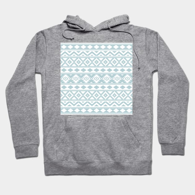 Aztec Essence Duck Egg Blue & White Pattern Hoodie by NataliePaskell